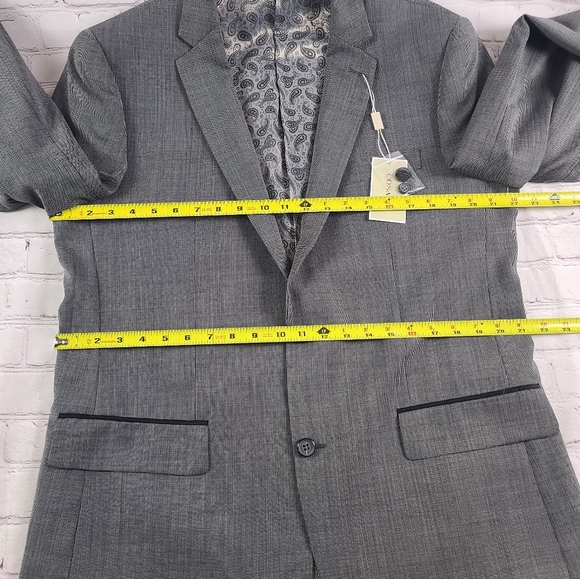 Cosani Men's 44L Black Wool Mini Herringbone Single Breasted Sports Jacket NEW - Picture 10 of 16